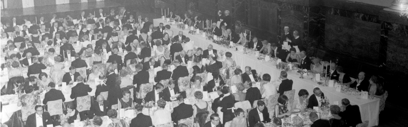 A Black and White Photograph of a Livery Dinner in 1966