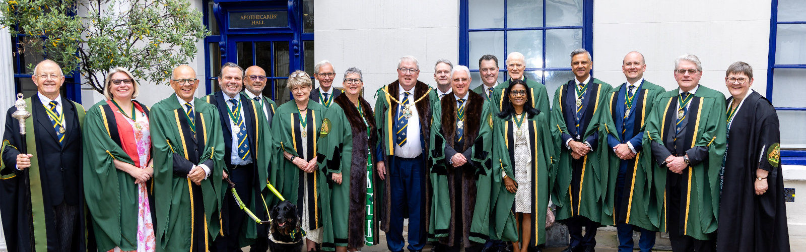 Our governing Court, the Clerk and the Beadle wearing ceremonial gowns of office at a Court Luncheon
