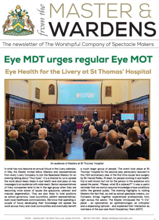 The front cover of the magazine 'Eye MDT urges regular eye MOT'