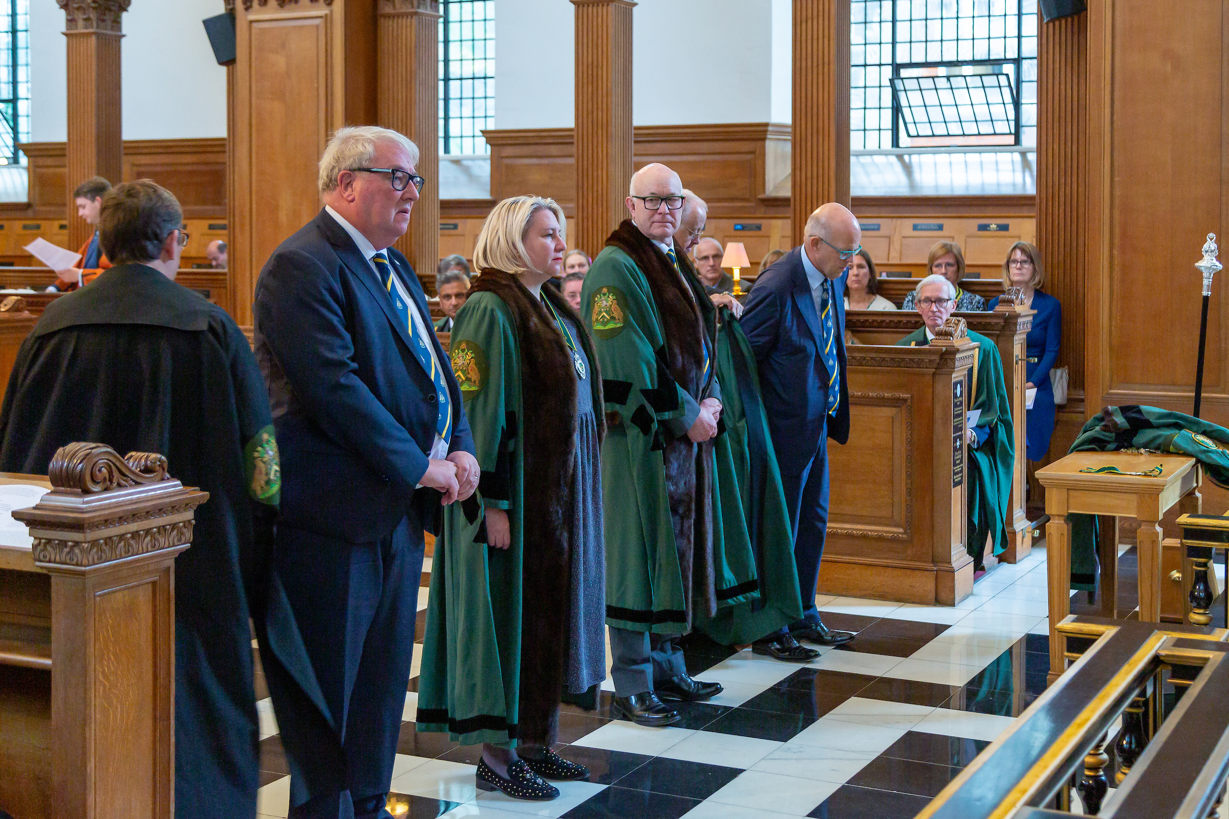 The Master, Wardens and Deputy Master at the 2022 Installation Ceremony at St bride's Church, London.